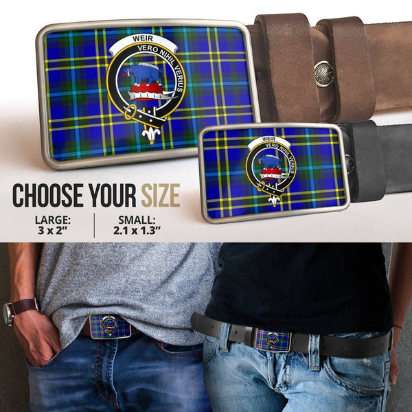 Weir Modern Clan Badge Classic Tartan Belt Buckle