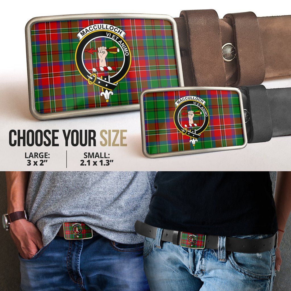 MacCulloch Clan Badge Classic Tartan Belt Buckle