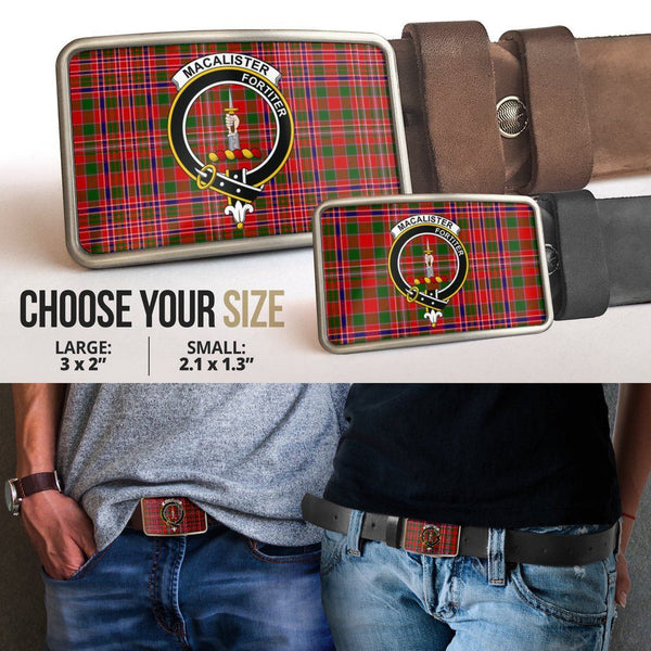 MacAlister Modern Clan Badge Classic Tartan Belt Buckle