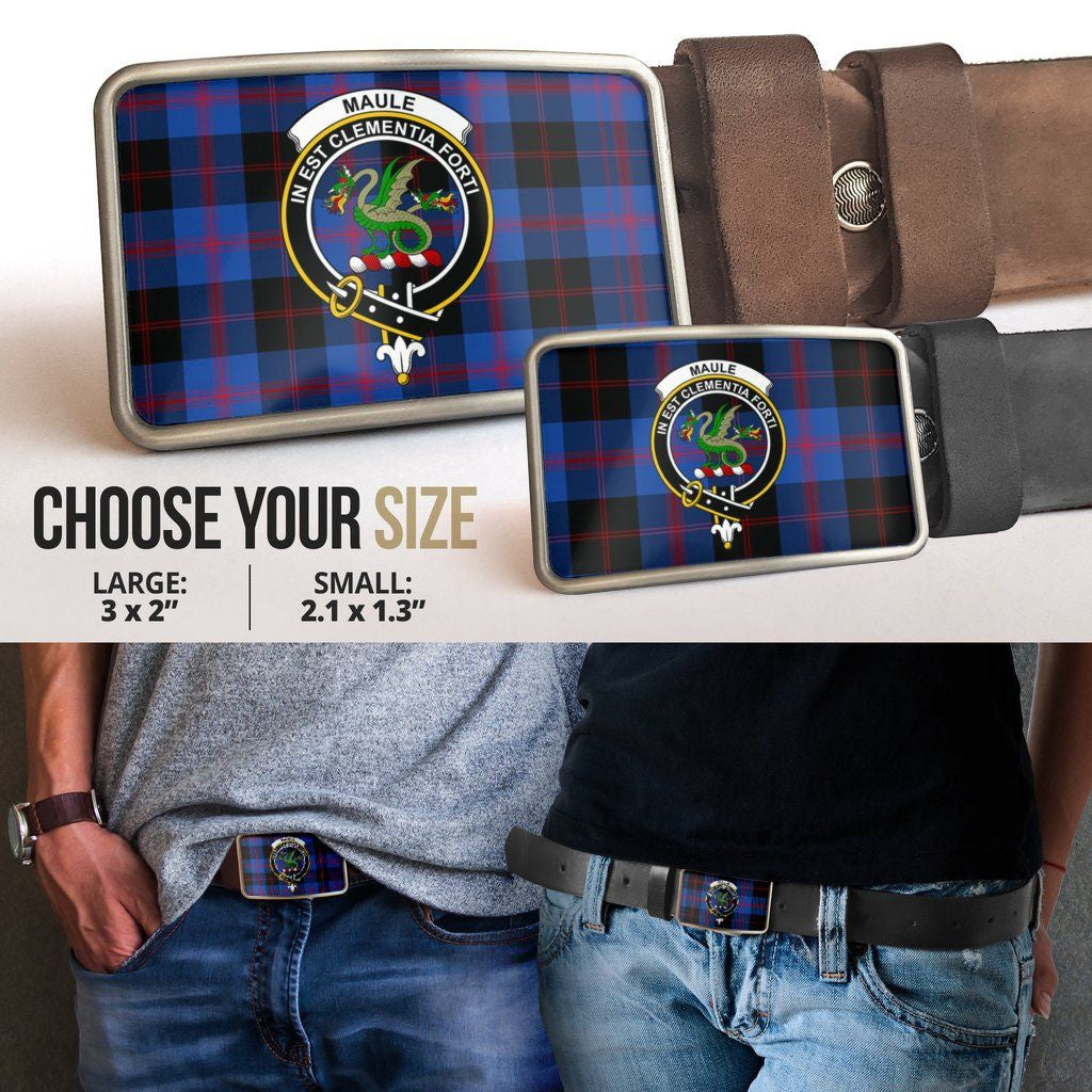 Maule Clan Badge Classic Tartan Belt Buckle