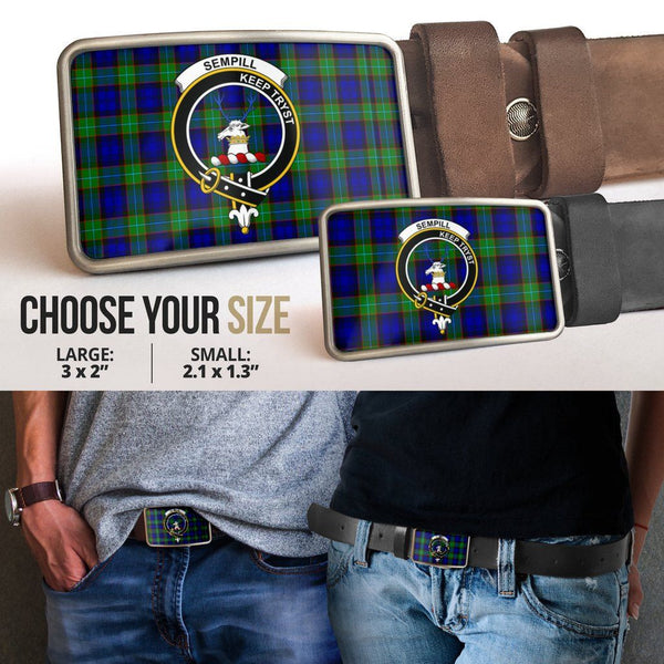 Sempill Modern Clan Badge Classic Tartan Belt Buckle