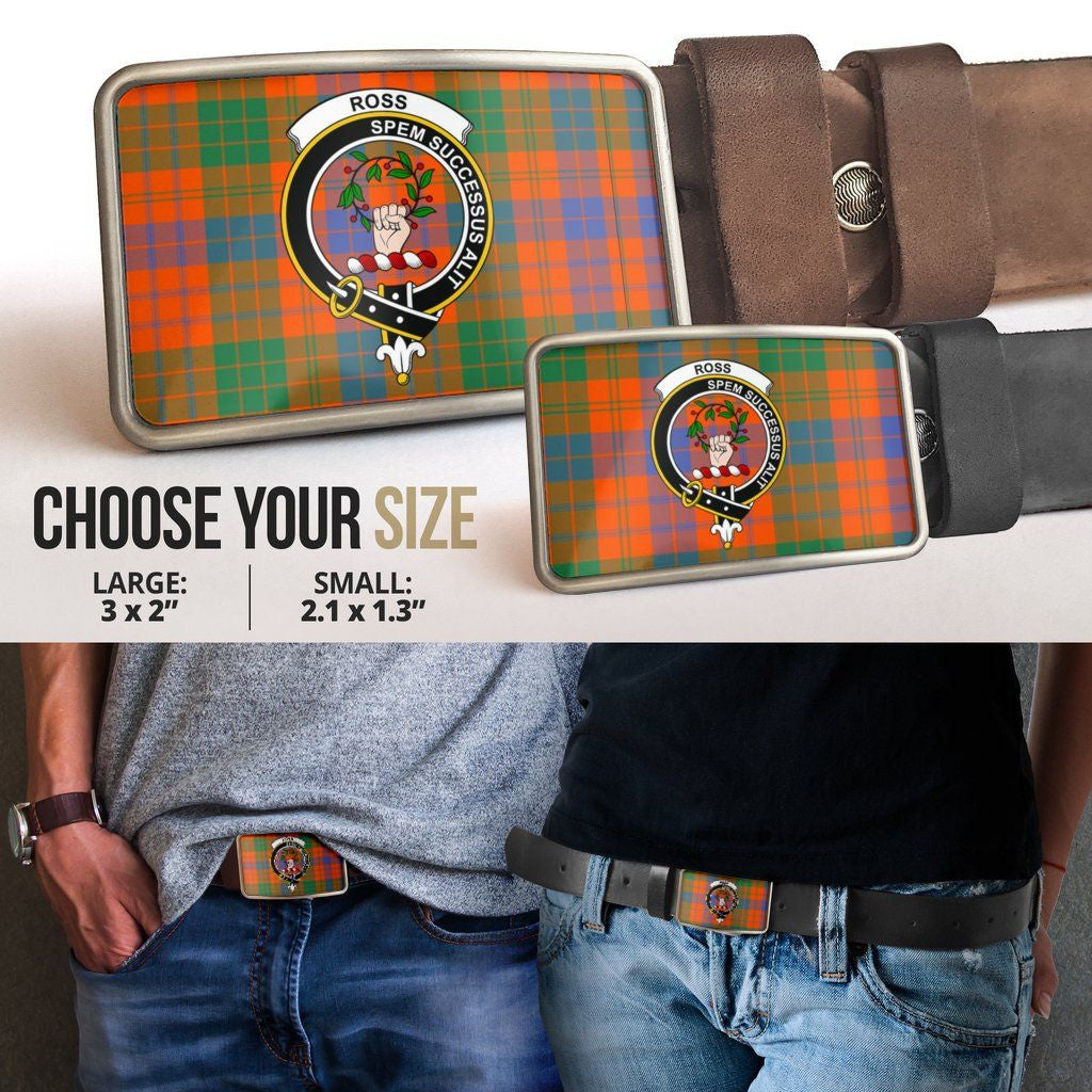 Ross Ancient Clan Badge Classic Tartan Belt Buckle