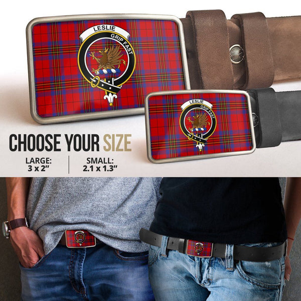 Leslie Modern Clan Badge Classic Tartan Belt Buckle