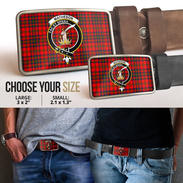 Matheson Modern Clan Badge Classic Tartan Belt Buckle