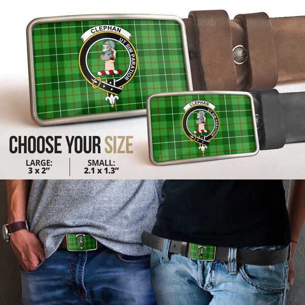 Clephan (or Clephane) Clan Badge Classic Tartan Belt Buckle