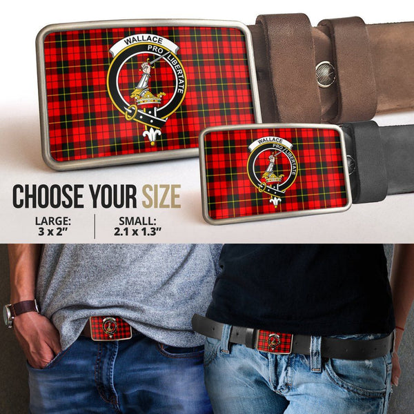 Wallace Hunting - Red Clan Badge Classic Tartan Belt Buckle