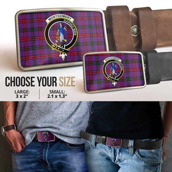 Montgomery Modern Clan Badge Classic Tartan Belt Buckle