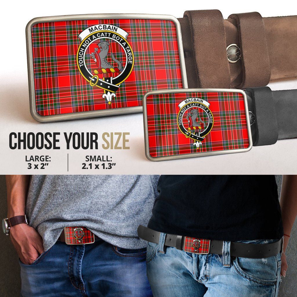 Macbain Clan Badge Classic Tartan Belt Buckle