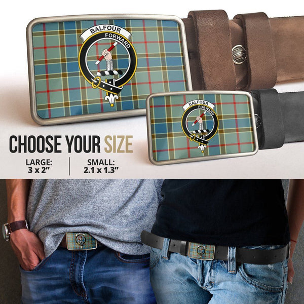 Balfour Blue Clan Badge Classic Tartan Belt Buckle