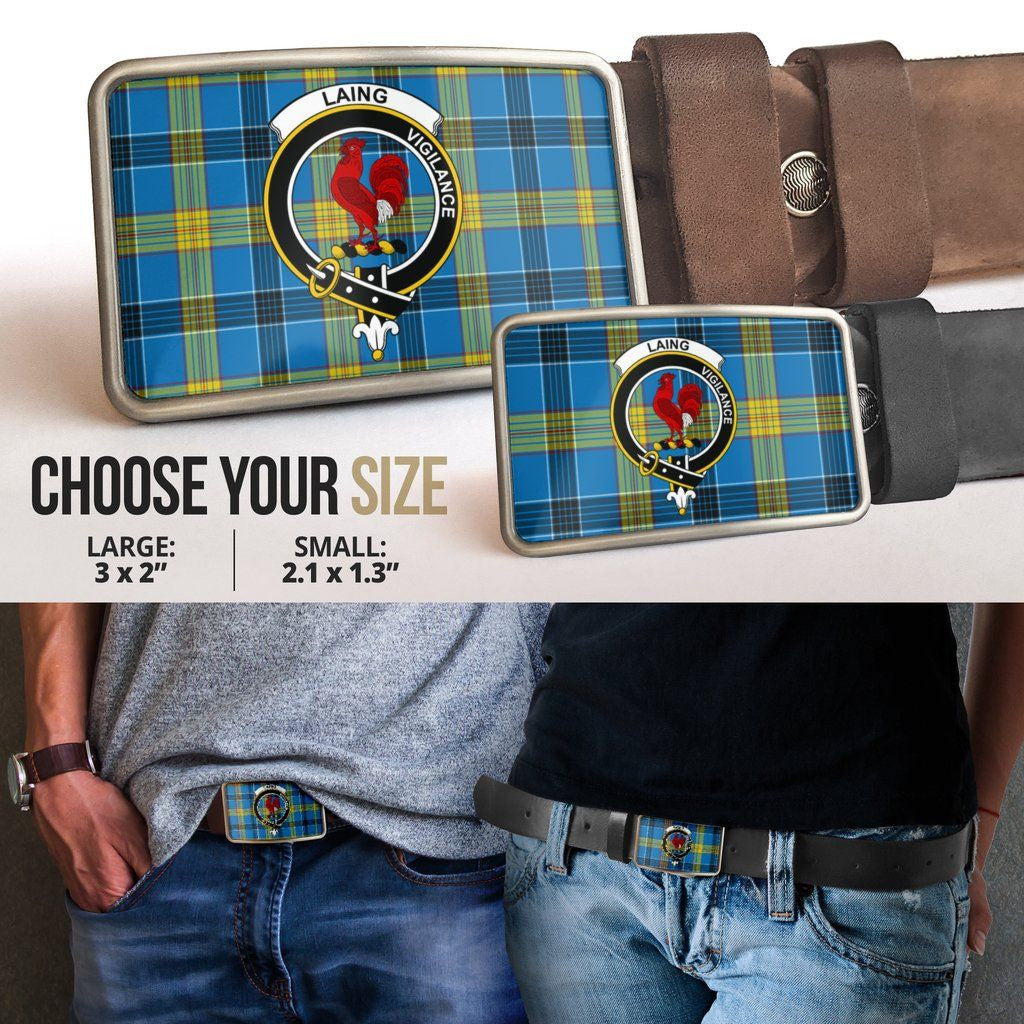 Laing Clan Badge Classic Tartan Belt Buckle