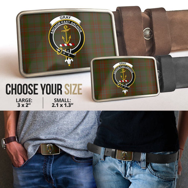 Gray Clan Badge Classic Tartan Belt Buckle