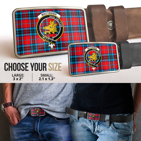 MacTavish Modern Clan Badge Classic Tartan Belt Buckle