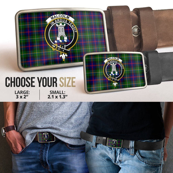 Malcolm Modern Clan Badge Classic Tartan Belt Buckle