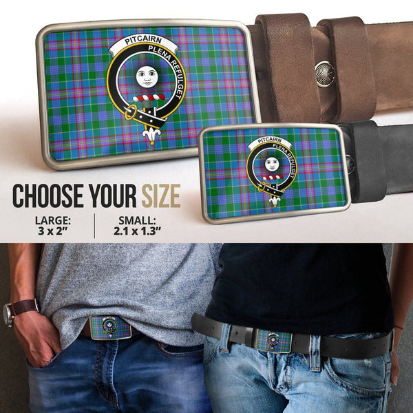 Pitcairn Hunting Clan Badge Classic Tartan Belt Buckle