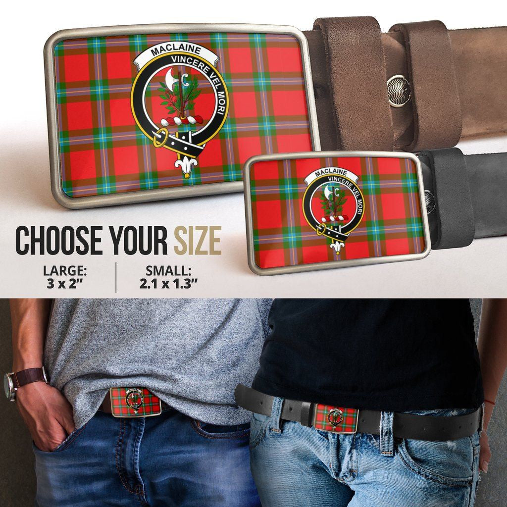 MacLaine of Loch Buie Clan Badge Classic Tartan Belt Buckle