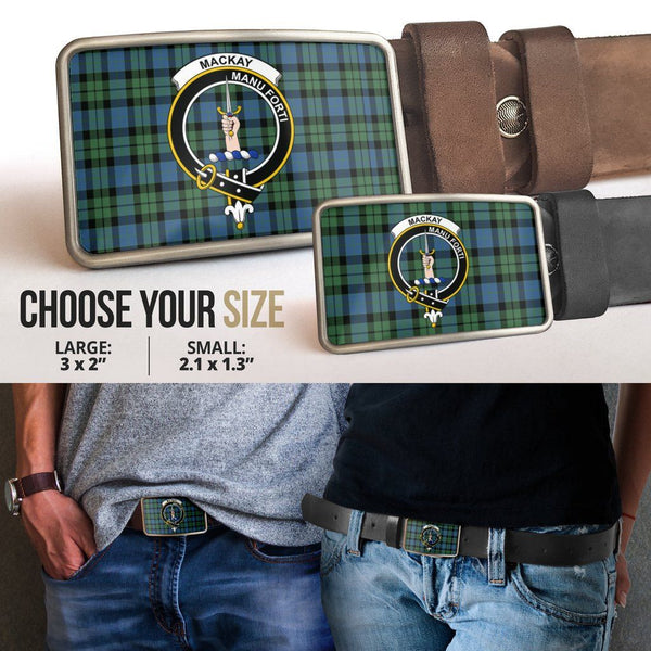 Mackay Ancient Clan Badge Classic Tartan Belt Buckle