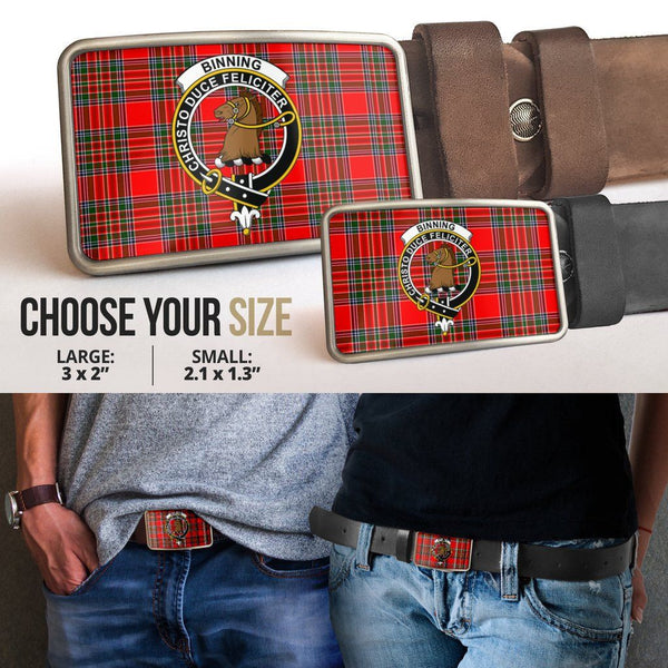 Binning Clan Badge Classic Tartan Belt Buckle