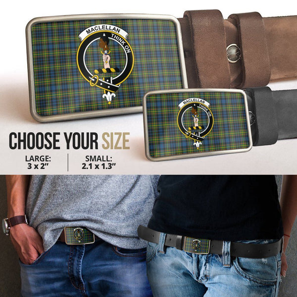 MacLellan Ancient  Clan Badge Classic Tartan Belt Buckle