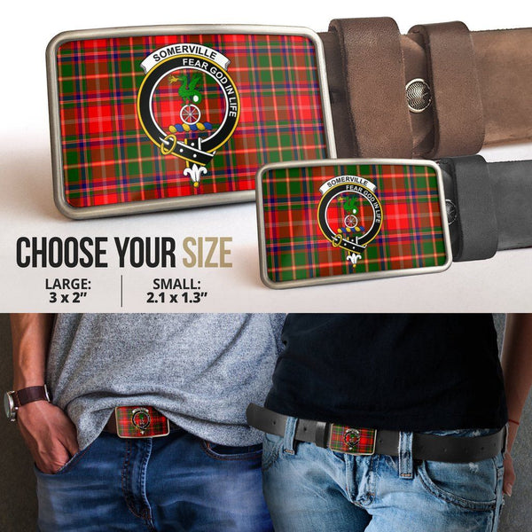 Somerville Clan Badge Classic Tartan Belt Buckle