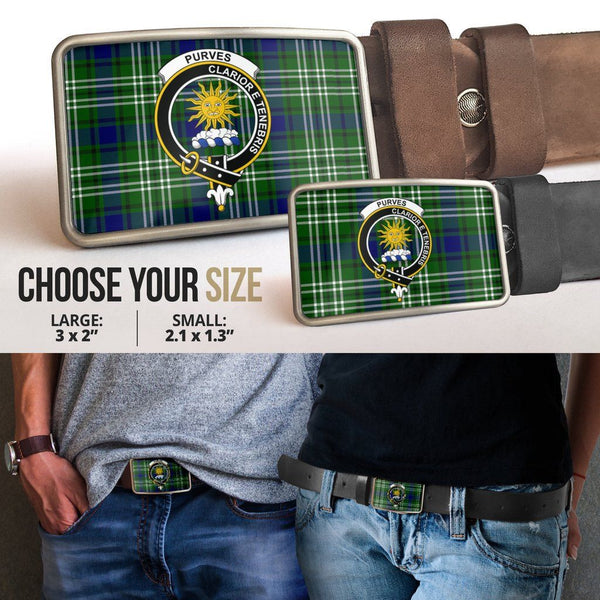 Purves Clan Badge Classic Tartan Belt Buckle