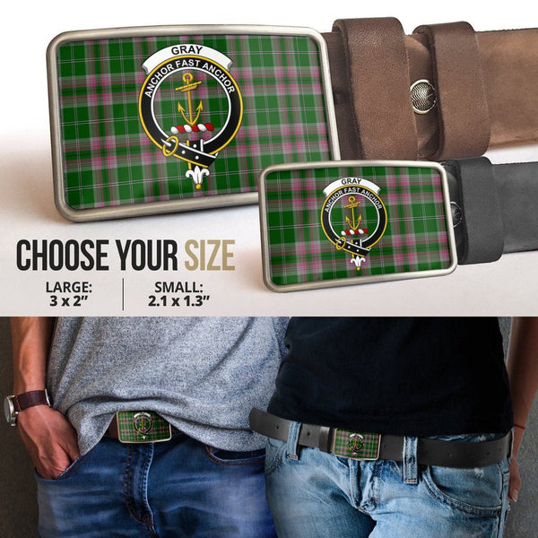 Gray Hunting Clan Badge Classic Tartan Belt Buckle