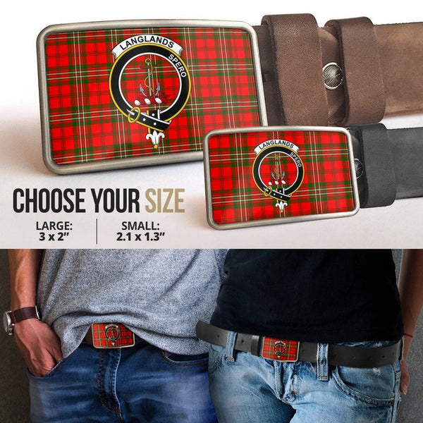 Langlands Clan Badge Classic Tartan Belt Buckle