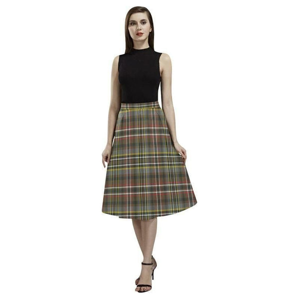 Scott Green Weathered Tartan Classic Aoede Crepe Skirt