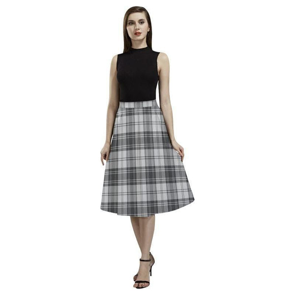 Douglas Grey Modern Tartan Classic Aoede Crepe Skirt