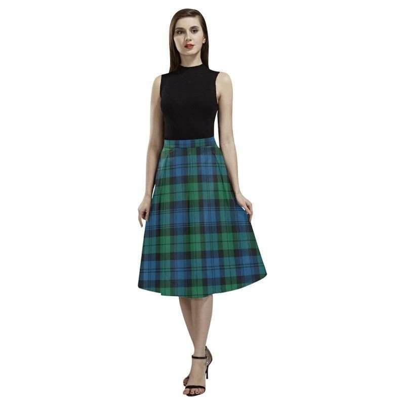 Blackwatch Ancient Tartan Classic Aoede Crepe Skirt