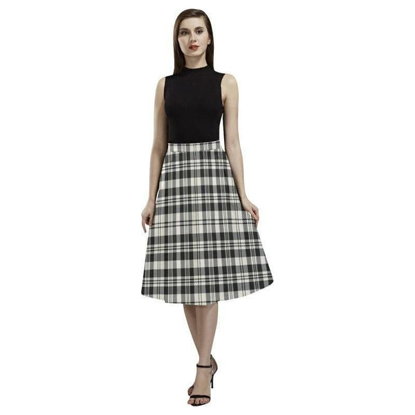 Scott Black White Ancient Tartan Classic Aoede Crepe Skirt