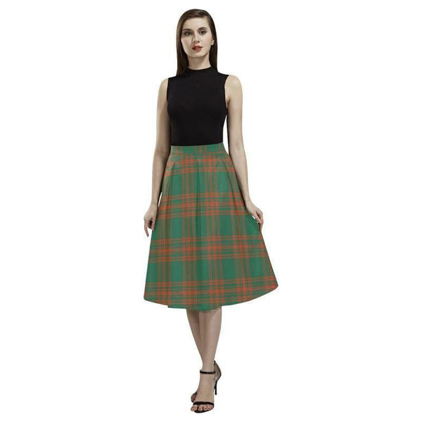 Menzies Green Ancient Tartan Classic Aoede Crepe Skirt