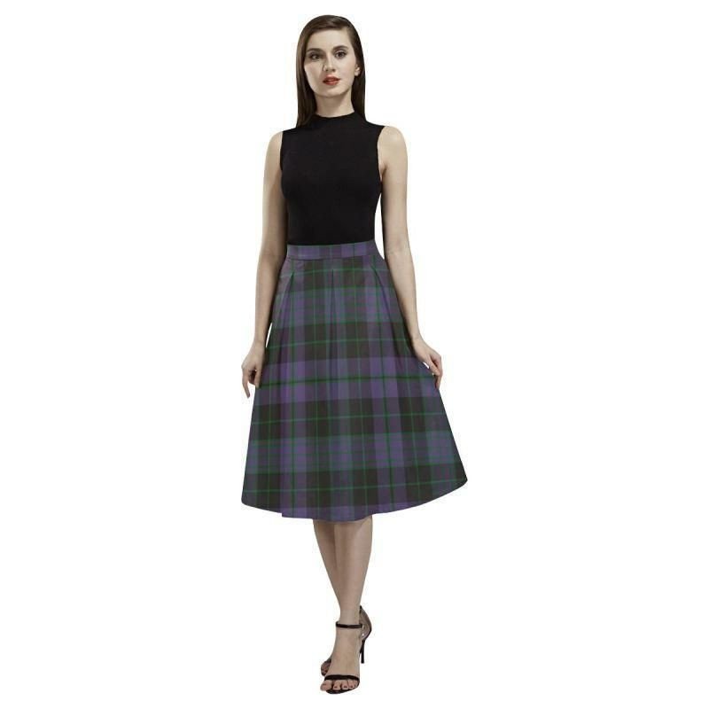 Clergy Green Tartan Classic Aoede Crepe Skirt