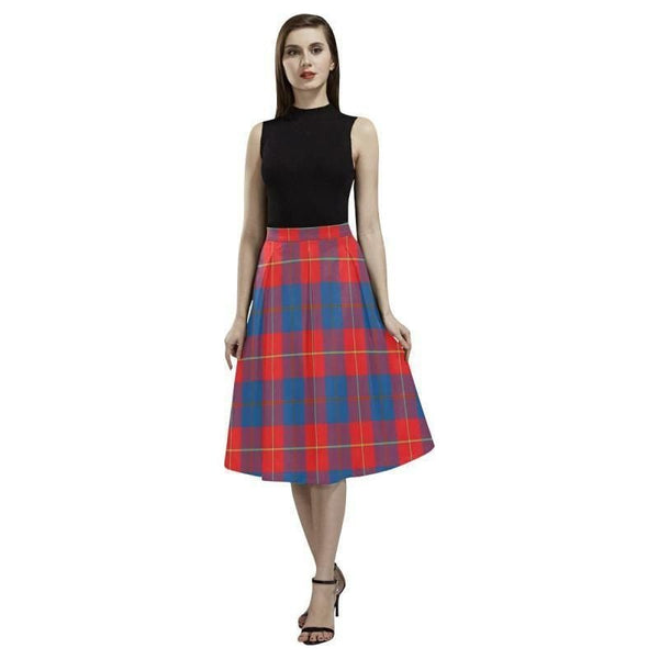 Galloway Red Tartan Classic Aoede Crepe Skirt