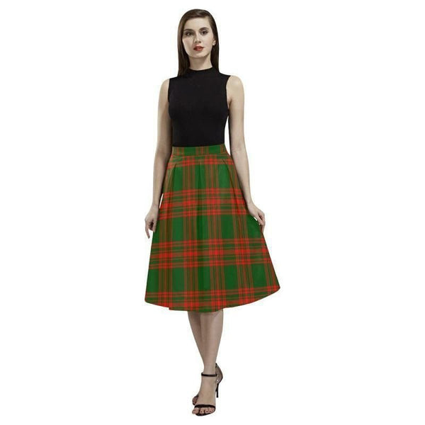 Menzies Green Modern Tartan Classic Aoede Crepe Skirt