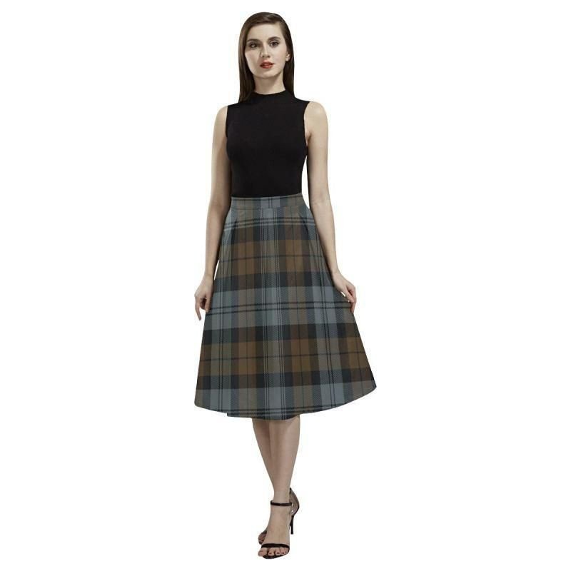 Blackwatch Weathered Tartan Classic Aoede Crepe Skirt