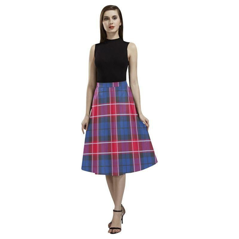 Graham Of Menteith Red Tartan Classic Aoede Crepe Skirt