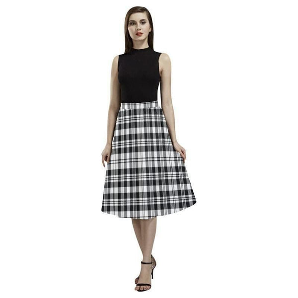 Scott Black White Modern Tartan Classic Aoede Crepe Skirt