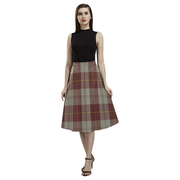 Cunningham Burgundy Dancers Tartan Classic Aoede Crepe Skirt