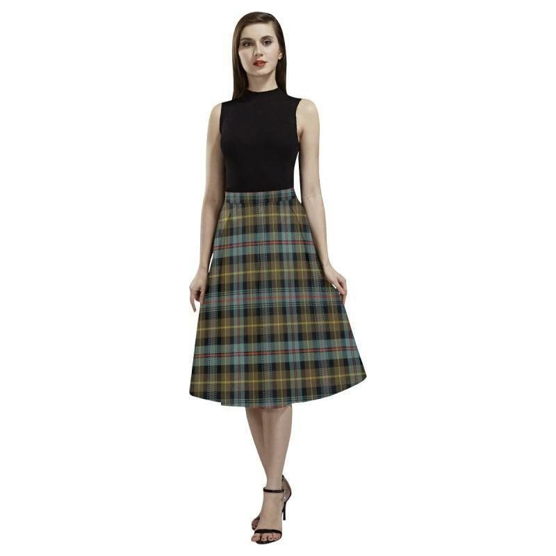 Farquharson Weathered Tartan Classic Aoede Crepe Skirt