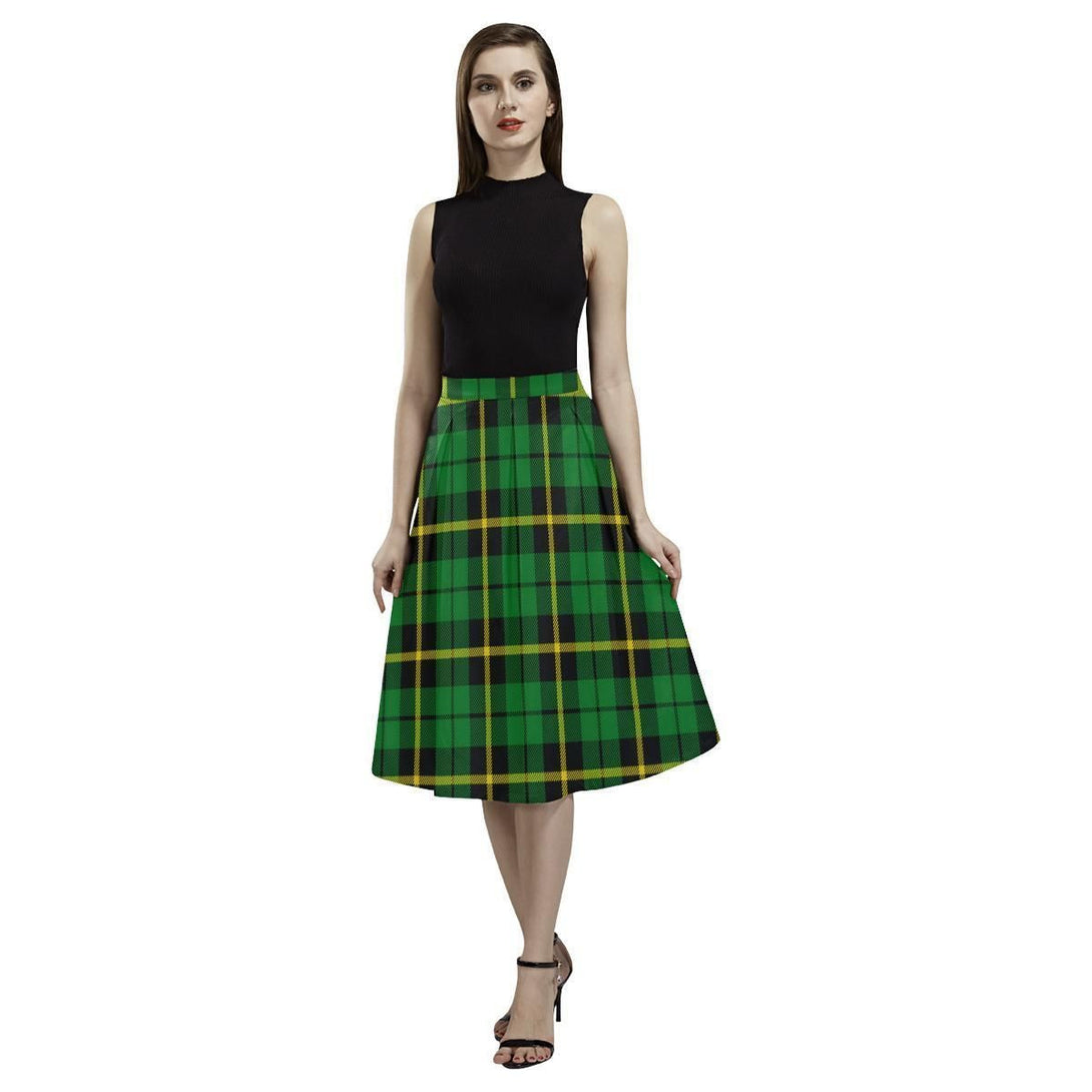 Wallace Hunting Green Tartan Classic Aoede Crepe Skirt