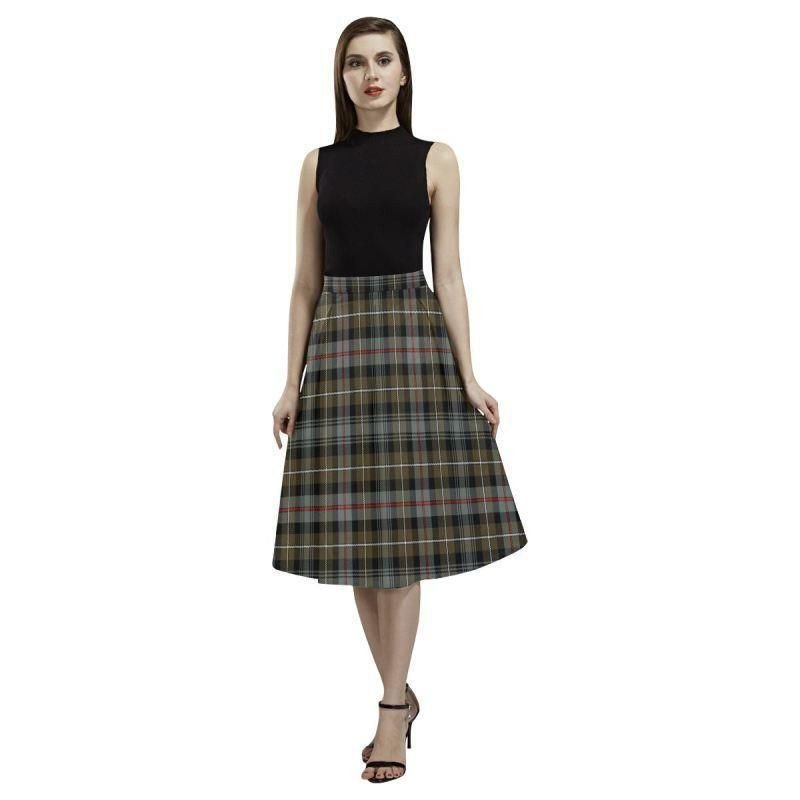 Mackenzie Weathered Tartan Classic Aoede Crepe Skirt