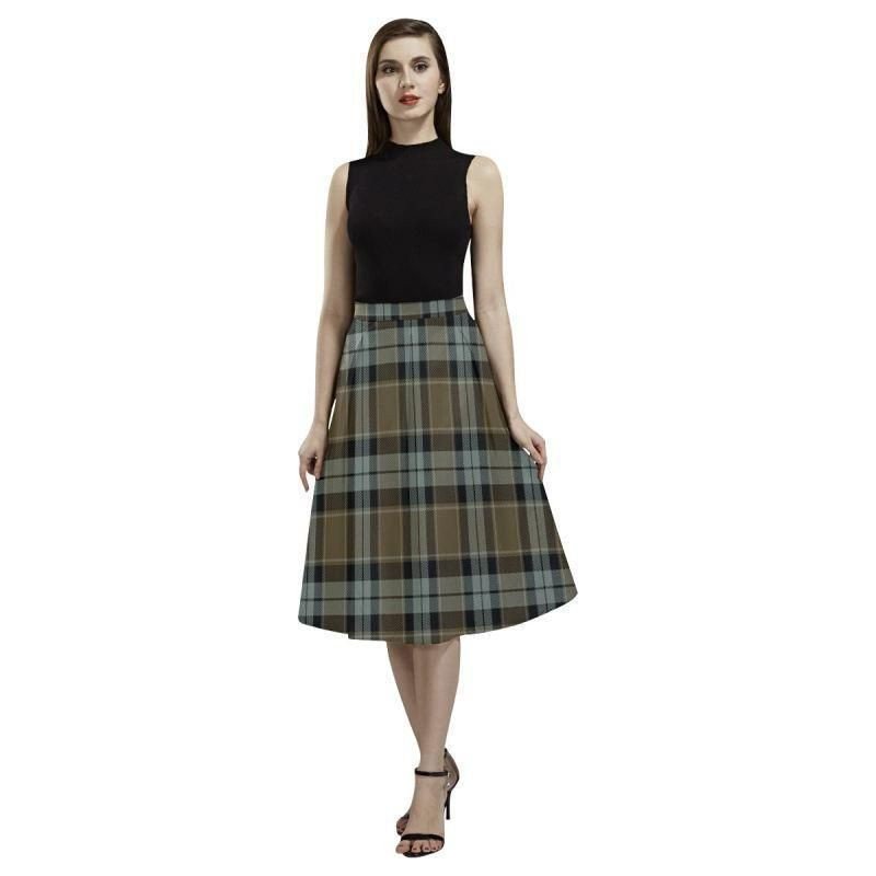 Graham Of Menteith Weathered Tartan Classic Aoede Crepe Skirt