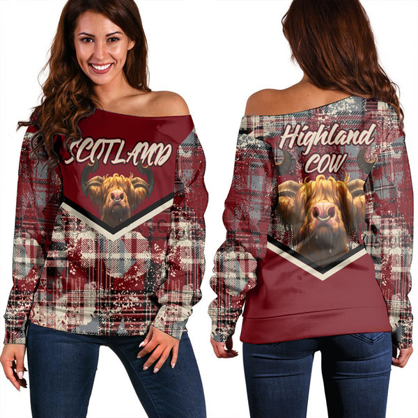 Scotland Tartan Grunge Plaid Women Off Shoulder | Celticprime.com