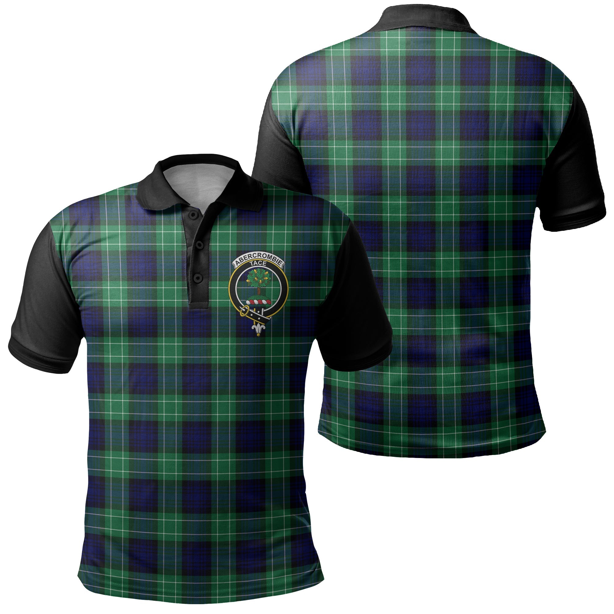 Abercrombie Tartan Crest Polo Shirt Black Neck 1 Style | Scottishclo ...