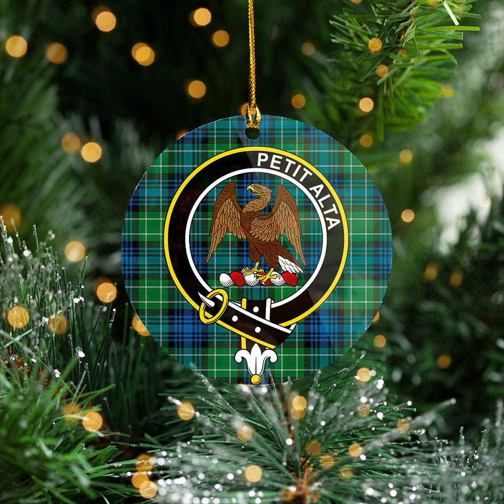 Abercrombie Ancient Clan Badge Tartan Plastic Christmas Ornaments