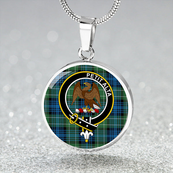 Abercrombie Ancient Clan Badge Tartan Classic Circle Necklace