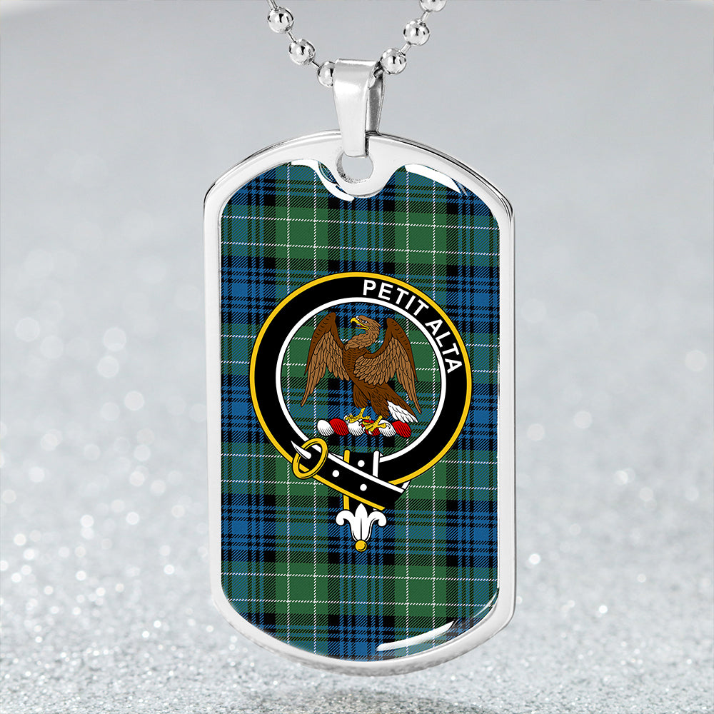 Abercrombie Ancient Clan Badge Classic Tartan Dog Tag Necklace