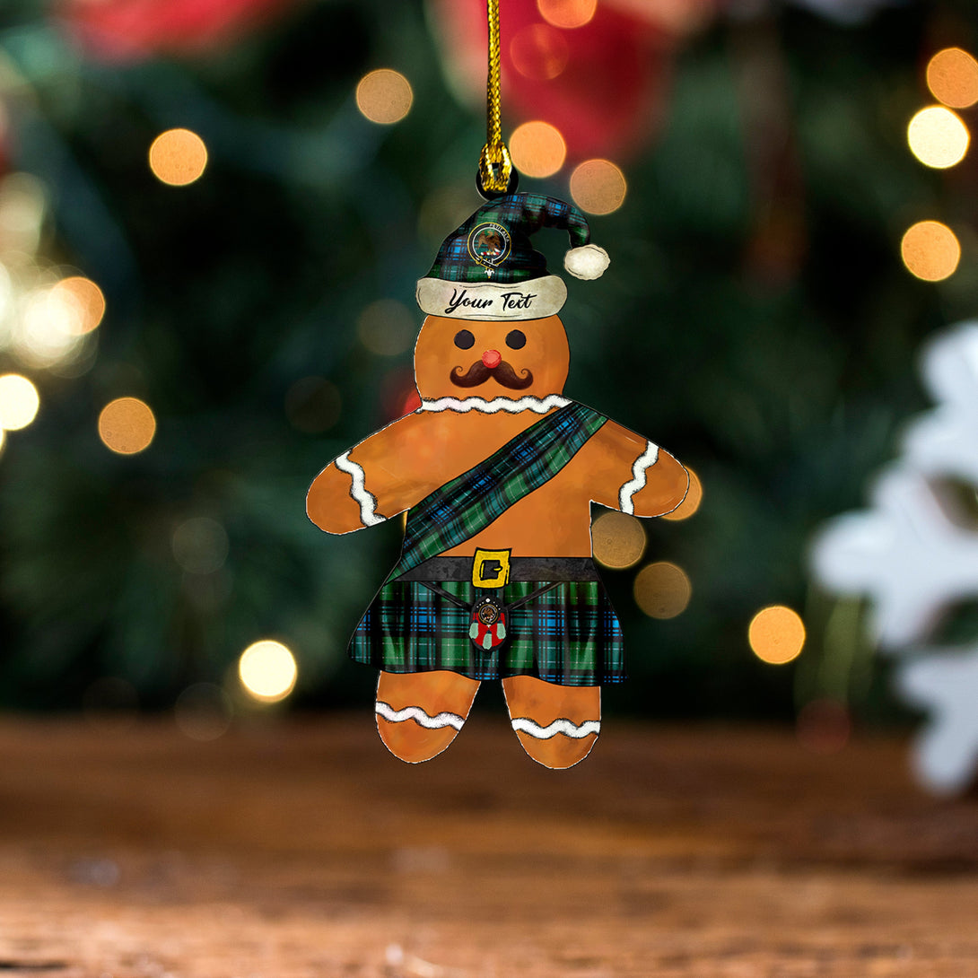 Abercrombie Ancient Clan Badge Tartan Wood Acrylic Ornament Gingerbread Scotland Warrior Personalized