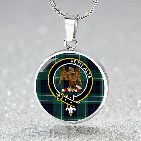 Abercrombie Modern Clan Badge Tartan Classic Circle Necklace