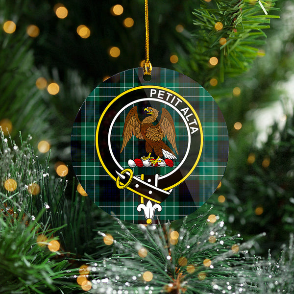 Abercrombie Modern Clan Badge Tartan Plastic Christmas Ornaments